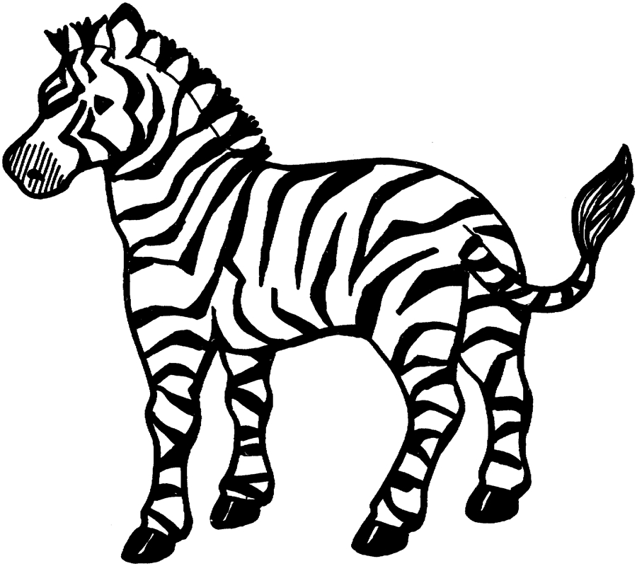 Coloriage d'une zèbre au naturel dans un environnement simple Coloriage d'une zèbre au naturel dans un environnement simple