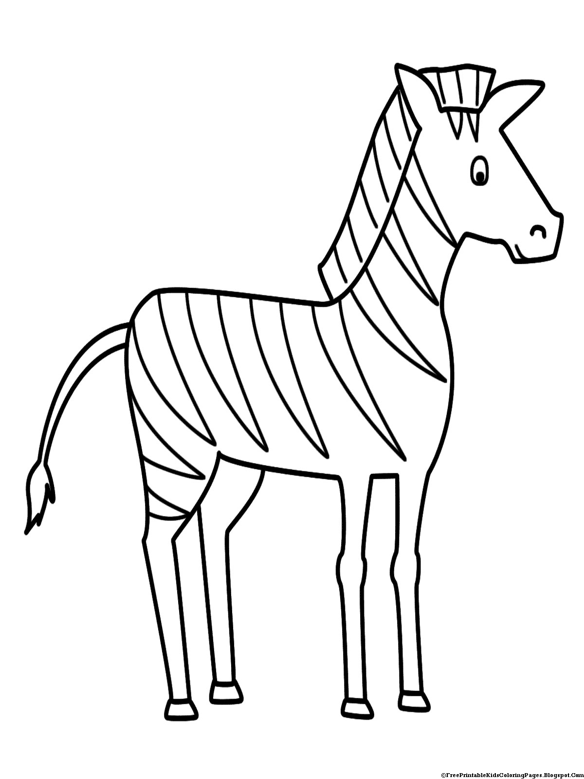 Coloriage d'une zèbre en pleine nature