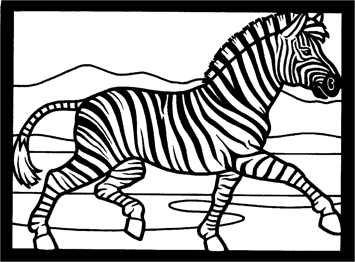 Coloriage d'une zèbre dans un décor naturel Coloriage d'une zèbre dans un décor naturel