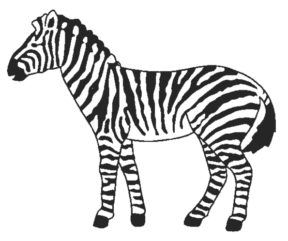 Coloriage d'une zèbre se tenant dans un paysage naturel