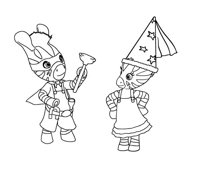Coloriage d'une zèbre sur un fond simple