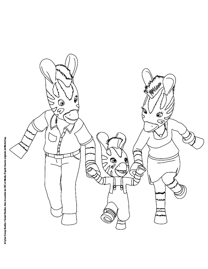 Coloriage d'une zèbre paisible dans son habitat naturel