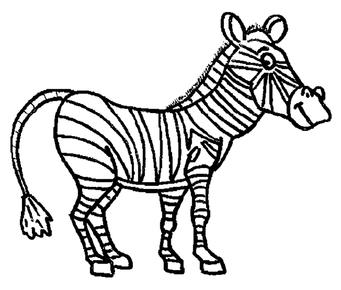 Coloriage d'une zèbre dans un décor naturel