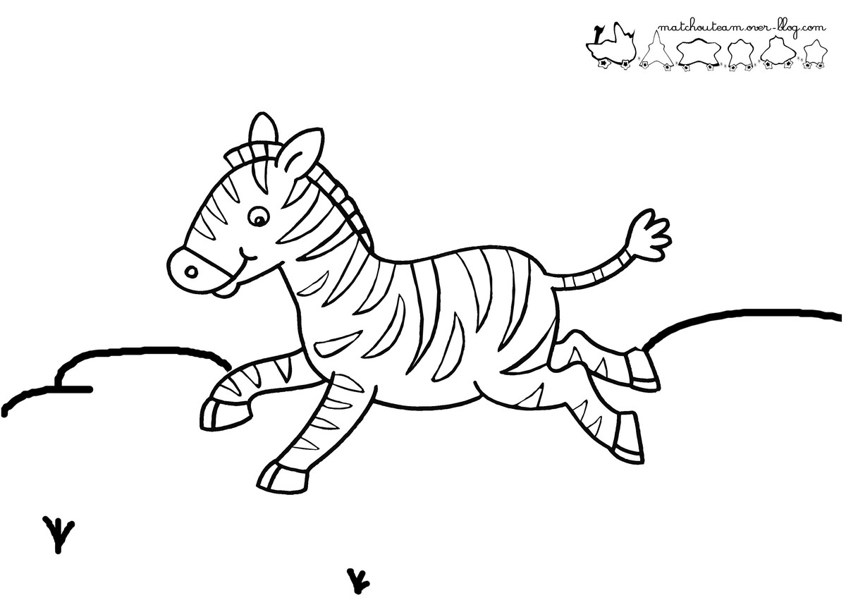 Coloriage d'une zèbre dans un cadre naturaliste