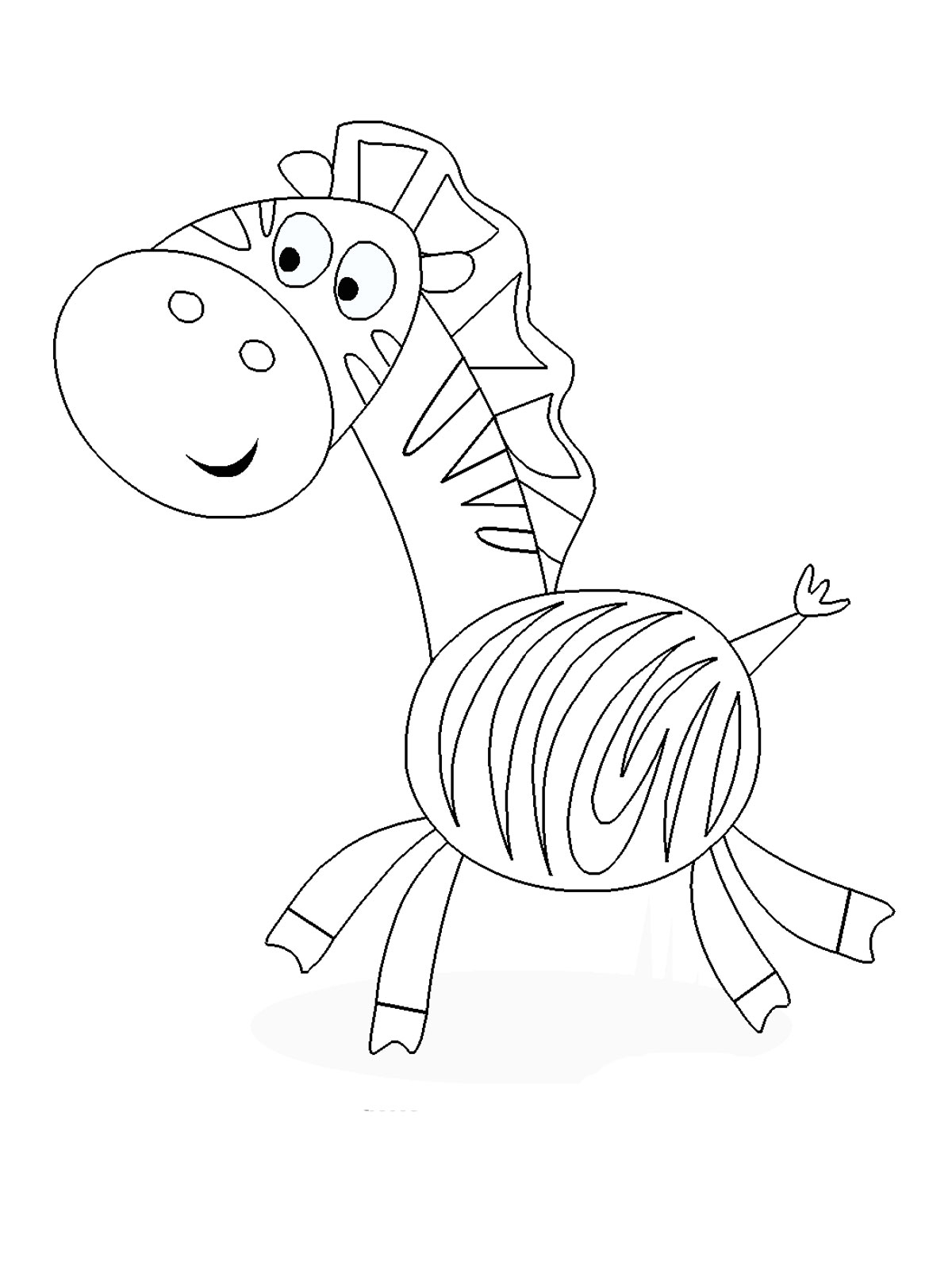 Coloriage d'une zèbre paisible dans son habitat naturel