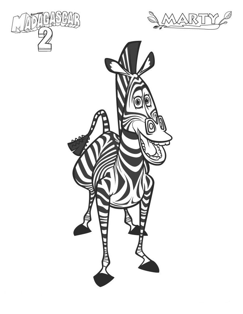 Coloriage d'une zèbre dans son habitat naturel