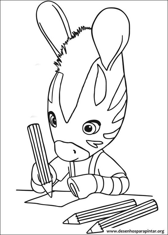 Coloriage d'une zèbre en pleine nature