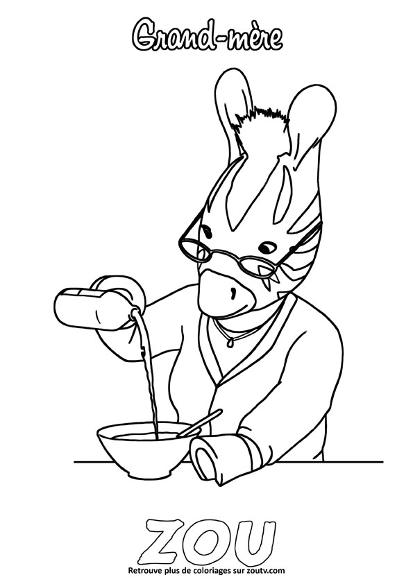 Coloriage d'une zèbre sur fond de nature