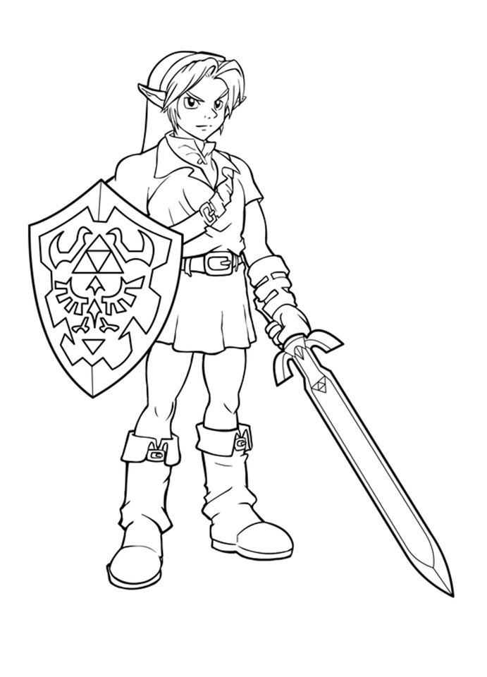 Link en pleine action dans un paysage de Zelda