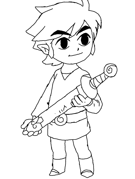 Link brandissant son épée dans un paysage de Zelda