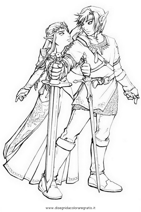 Link et Zelda dans une scène d'aventure au royaume d'Hyrule