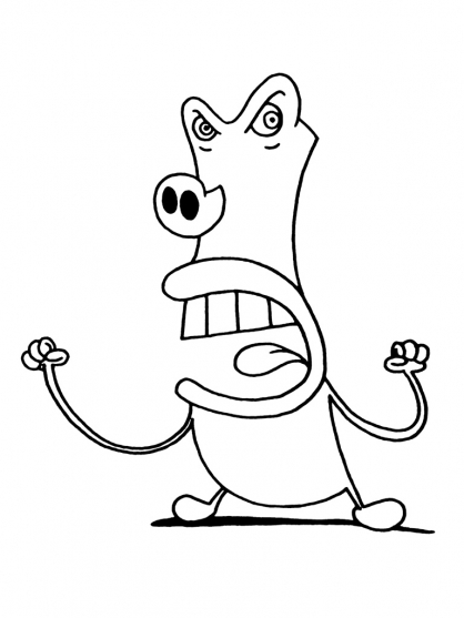 Coloriage d'un personnage de Zinzin de l'Espace dans un décor spatial