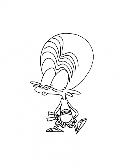 Coloriage des zinzins de l'espace avec des personnages amusants dans un décor intergalactique