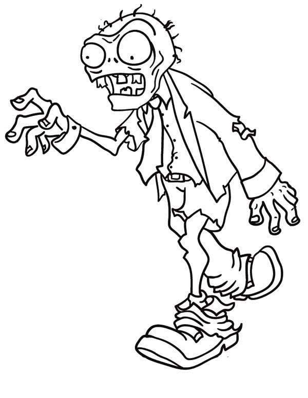 Un zombie amusant en pleine action avec un décor effrayant
