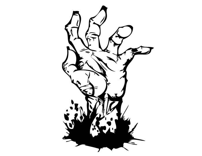 Un zombie amusant en pleine action dans un décor apocalyptique