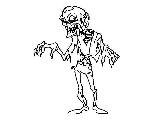 Un zombie amusant en pleine déambulation dans un décor mystérieux