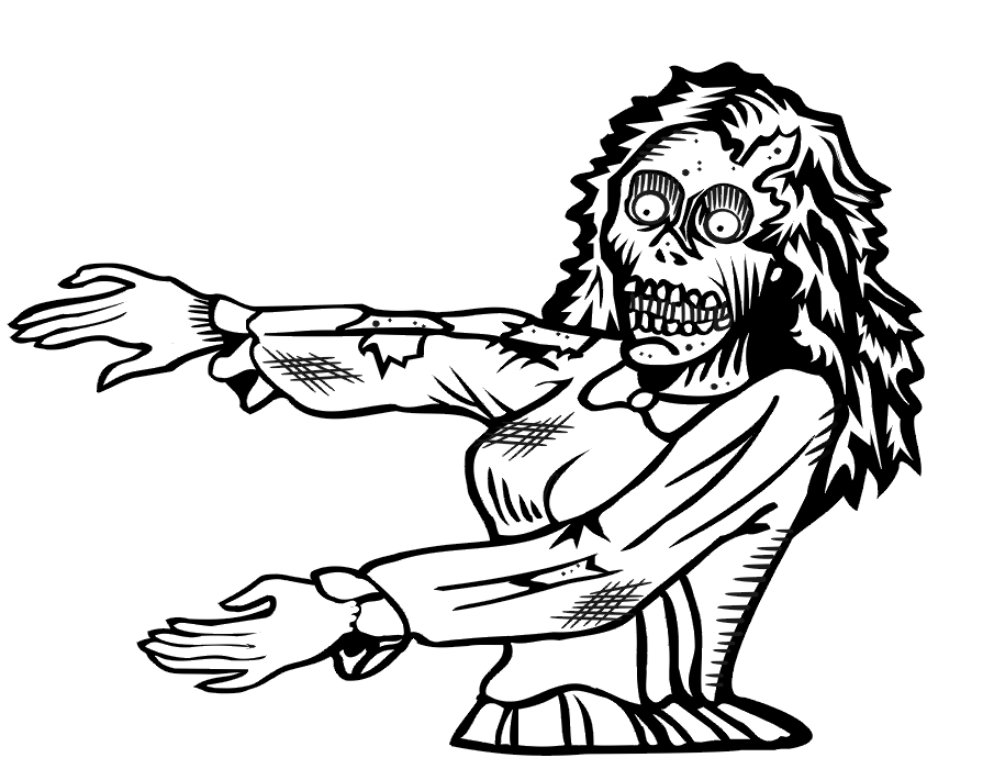 Un zombie amusant en pleine action dans un décor mystérieux