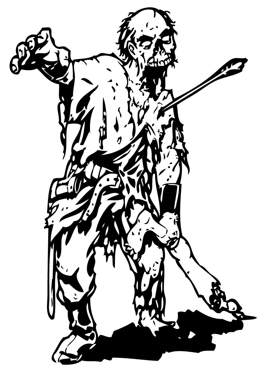Un zombie au regard perçant dans une ambiance lugubre