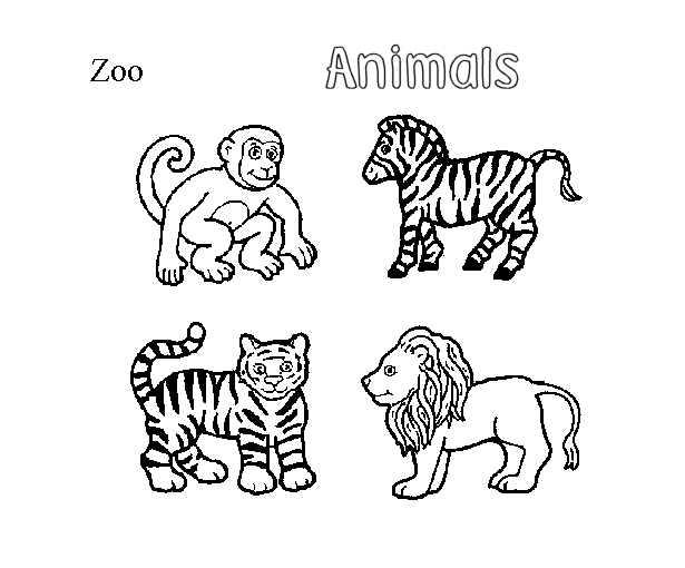 Un groupe d'animaux du zoo se reposant sous un arbre