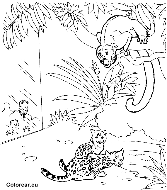 Un éléphant et un lion dans un décor de zoo animé