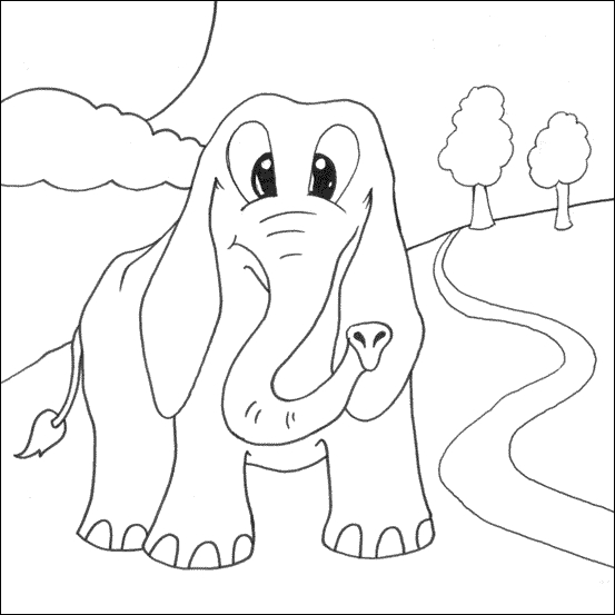 Coloriage d'animaux dans un zoo entouré de verdure