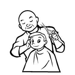 Coloriage et dessin Coiffeur / Coiffeuse à imprimer