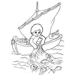 Coloriage et dessin Pêcheur à imprimer