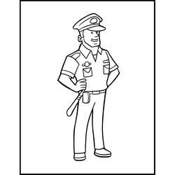 Coloriage et dessin Policier à imprimer