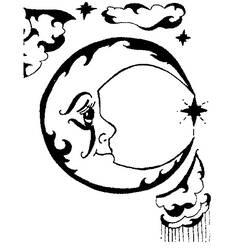 Coloriage et dessin Croissant de Lune à imprimer