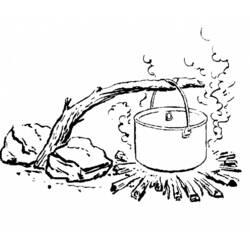 Coloriage et dessin Feu de camp à imprimer