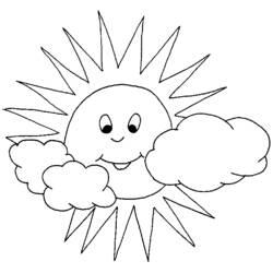 Coloriage et dessin Soleil et Nuage à imprimer