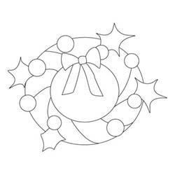 Coloriage et dessin Couronne de Noël à imprimer