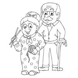 Coloriage et dessin Grand parents à imprimer