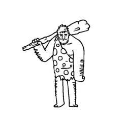 Coloriage et dessin Homme préhistorique à imprimer