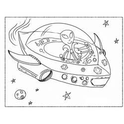 Coloriage et dessin OVNI à imprimer