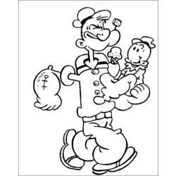 Coloriage et dessin Popeye à imprimer