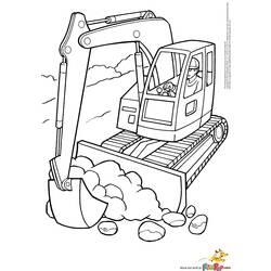 Coloriage et dessin Bulldozer / Pelle Mécanique à imprimer