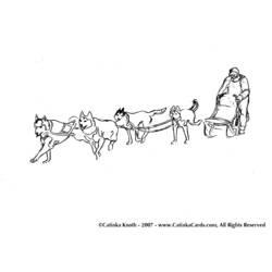 Coloriage et dessin Traineau à chien à imprimer