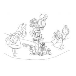 Coloriage et dessin Alice au pays des merveilles à imprimer