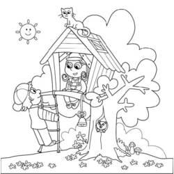 Coloriage et dessin Cabane dans un arbre à imprimer