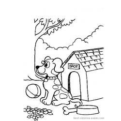 Coloriage et dessin Niche à chien à imprimer