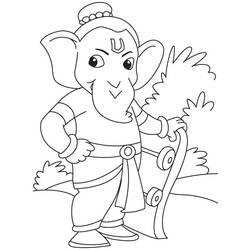 Coloriage et dessin Mythologie Hindou: Ganesh à imprimer