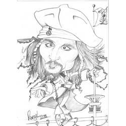 Coloriage et dessin Johnny Depp à imprimer