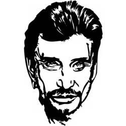 Coloriage et dessin Johnny Hallyday à imprimer
